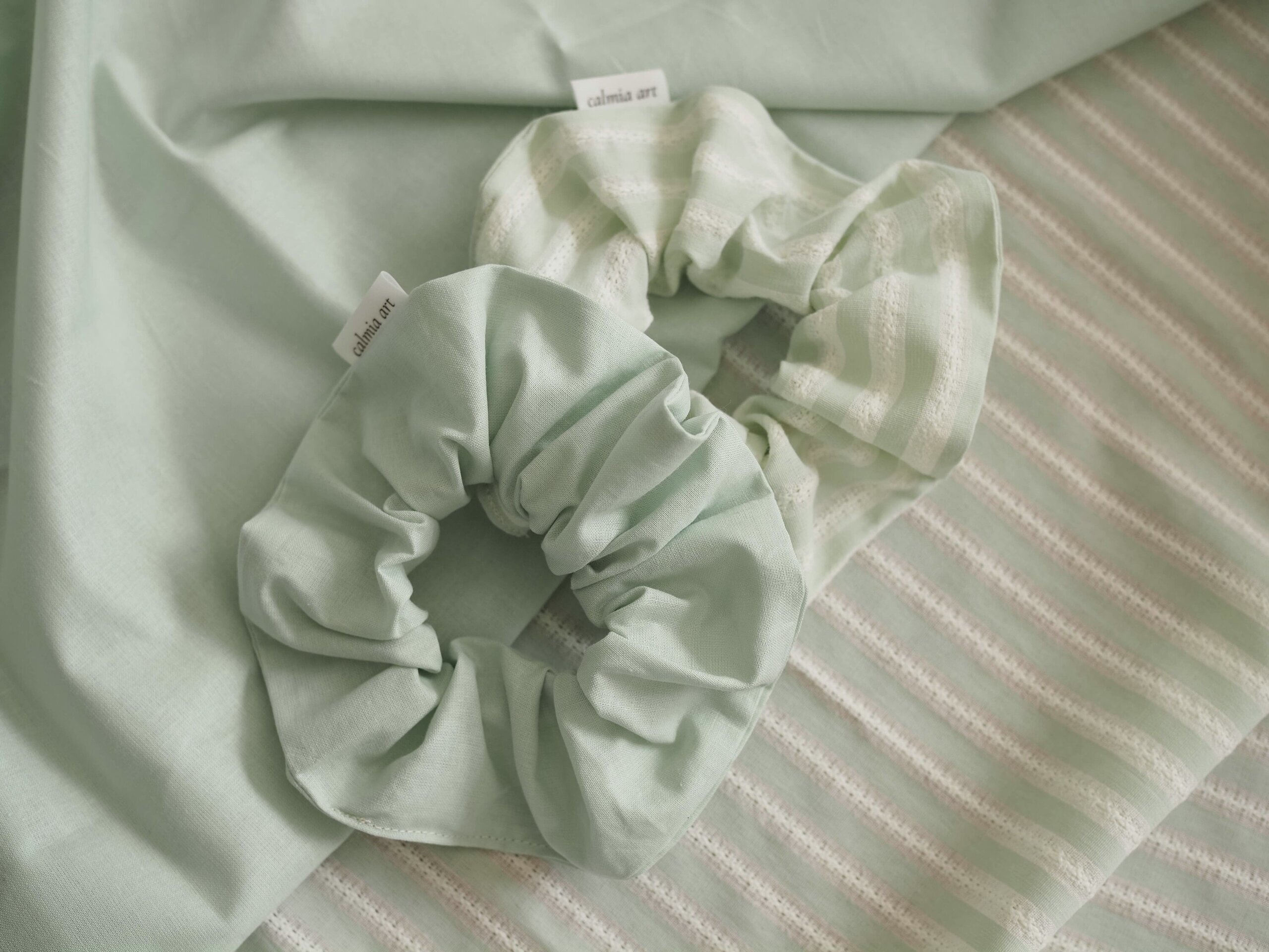 Scrunchie coletero jacquard verde menta - 4