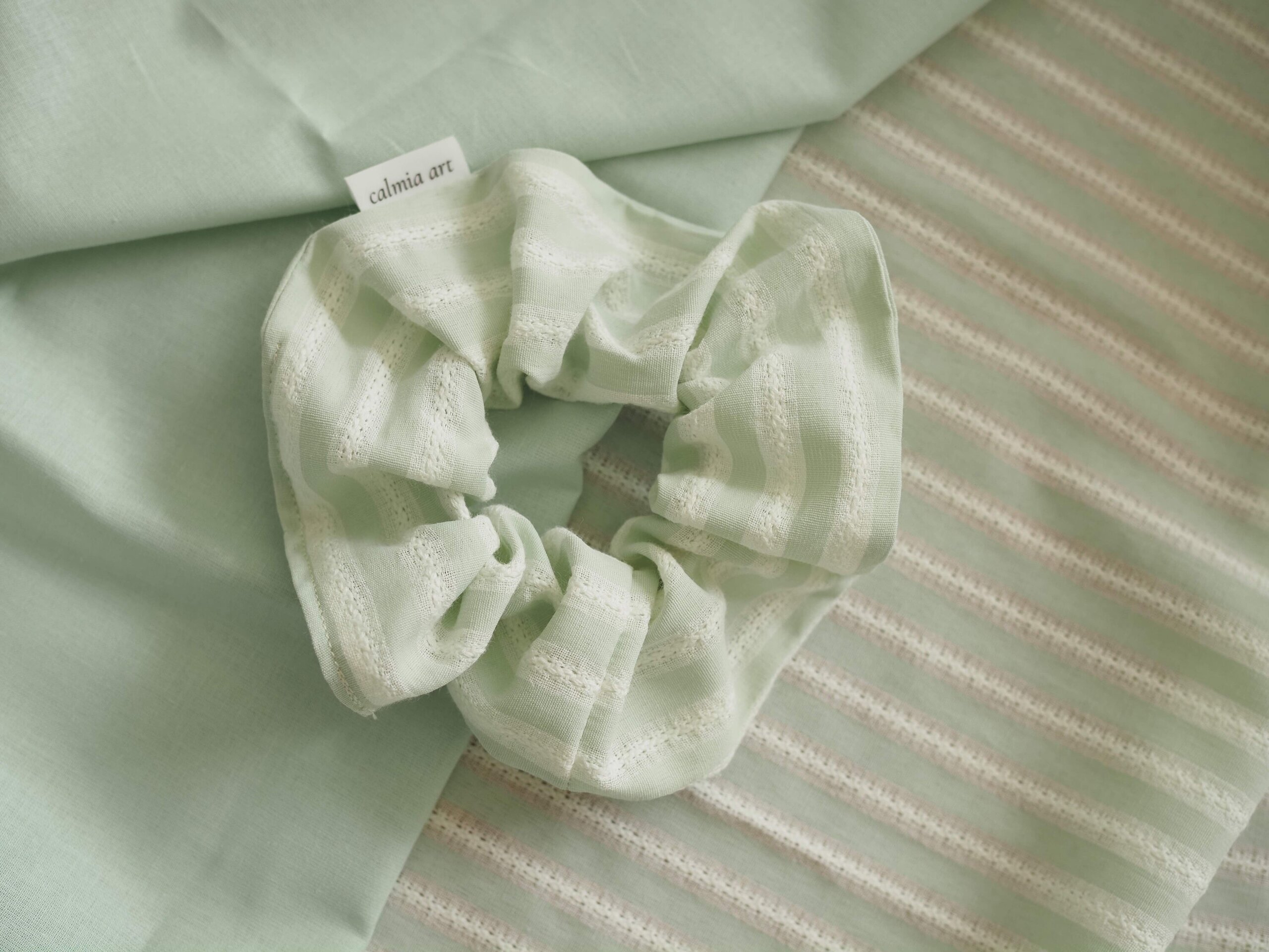 Scrunchie coletero jacquard verde menta - 2