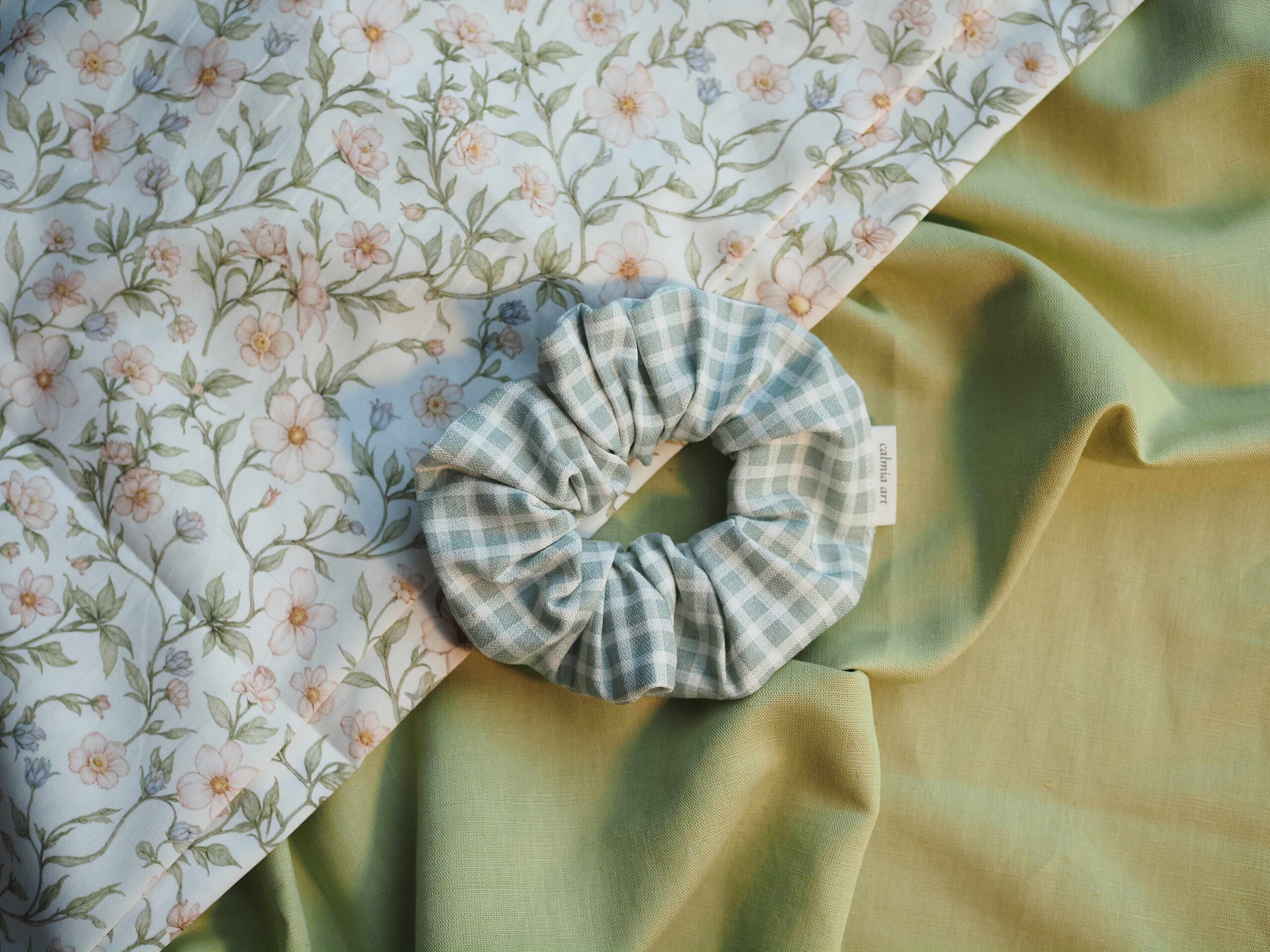 Scrunchie cuadros verde - 3
